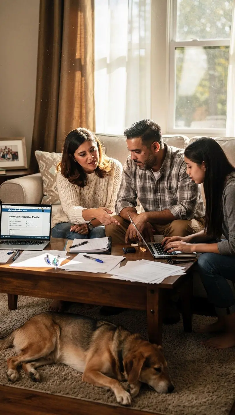 Kierowca rozmawiający z doradcą ubezpieczeniowym w biurze.